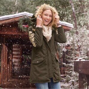 DRIFTWOOD Olive Bellina Floral Embroidered Coat, Size Medium